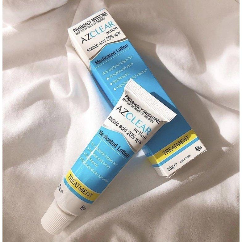 Kem mụn Azclear 20% Azelaic Acid làm mờ thâm và giảm mụn lành tính 25g