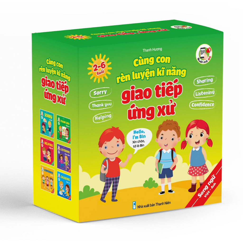 Sách - Cùng Con Rèn Luyện Kĩ Năng Giao Tiếp, Ứng Xử (2-6 Tuổi) Song Ngữ Việt Anh (Bìa Cứng)