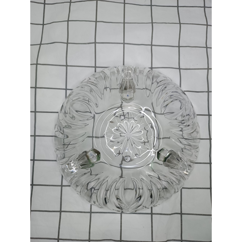 Đĩa thủy tinh 3 chân chất liệu thủy tinh cao cấp ,dùng trưng bày hoa quả , bánh kẹo...đường kính 24cm TRENDS HOUSE