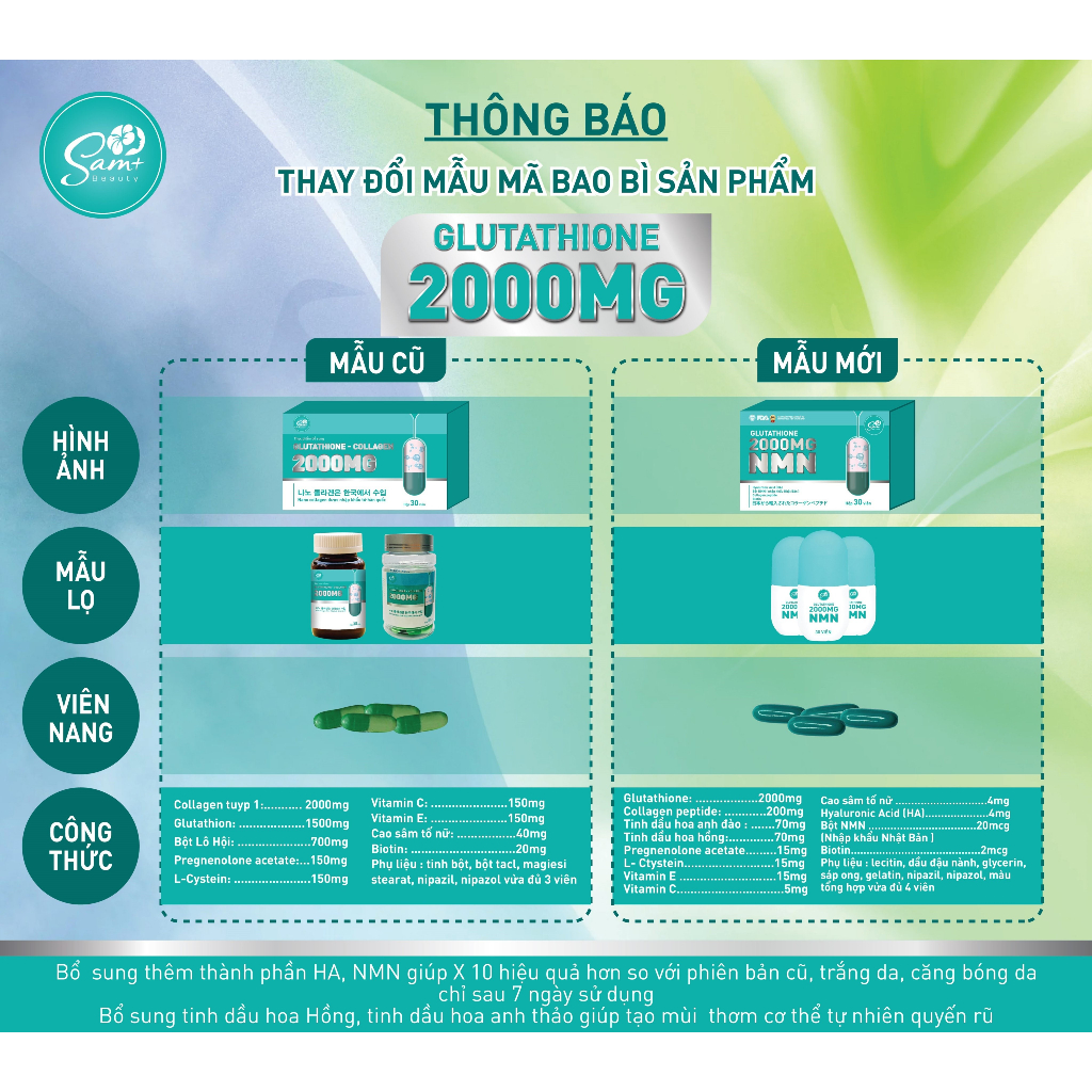 Viên uống glutathione 2000mg viên uống mờ nám trắng da glu 2000