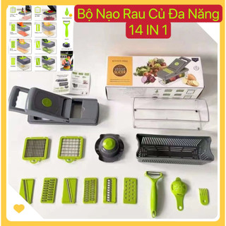 [Hàng Hot - Nội Địa Trung] Bộ Cắt Rau Củ Đa Năng, Bộ Nạo Cắt Gọt Rau Củ 14 Món Tiện Lợi Cao Cấp Kèm Hộp Đựng