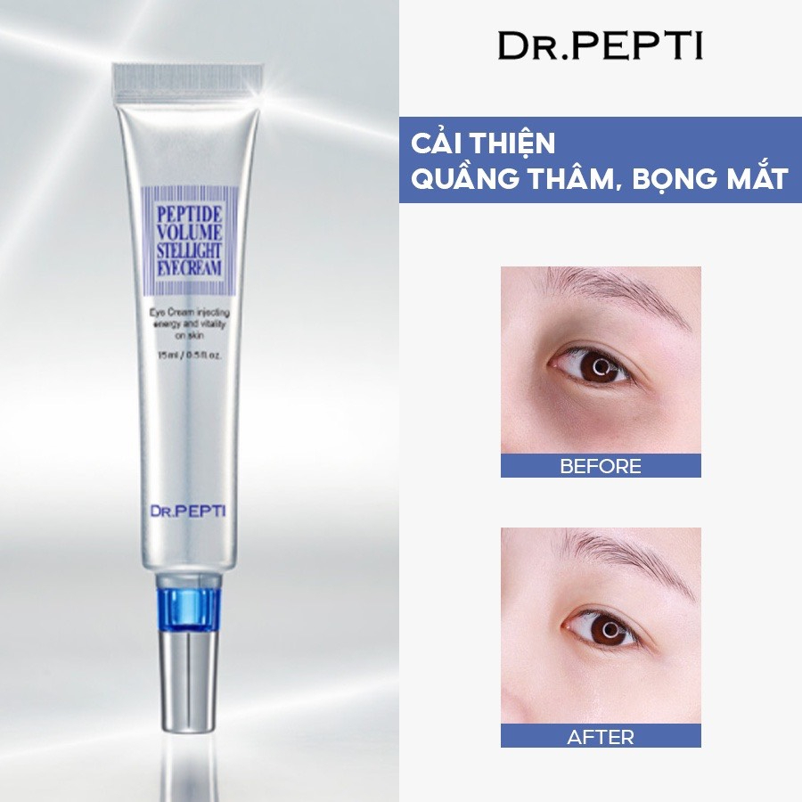Kem Dưỡng Da Vùng Mắt Dr.Pepti Peptide Volume Stellight Eye Cream Hàn Quốc Tuýp 15ml, Làm Mờ Nếp Nhăn Vùng Mắt