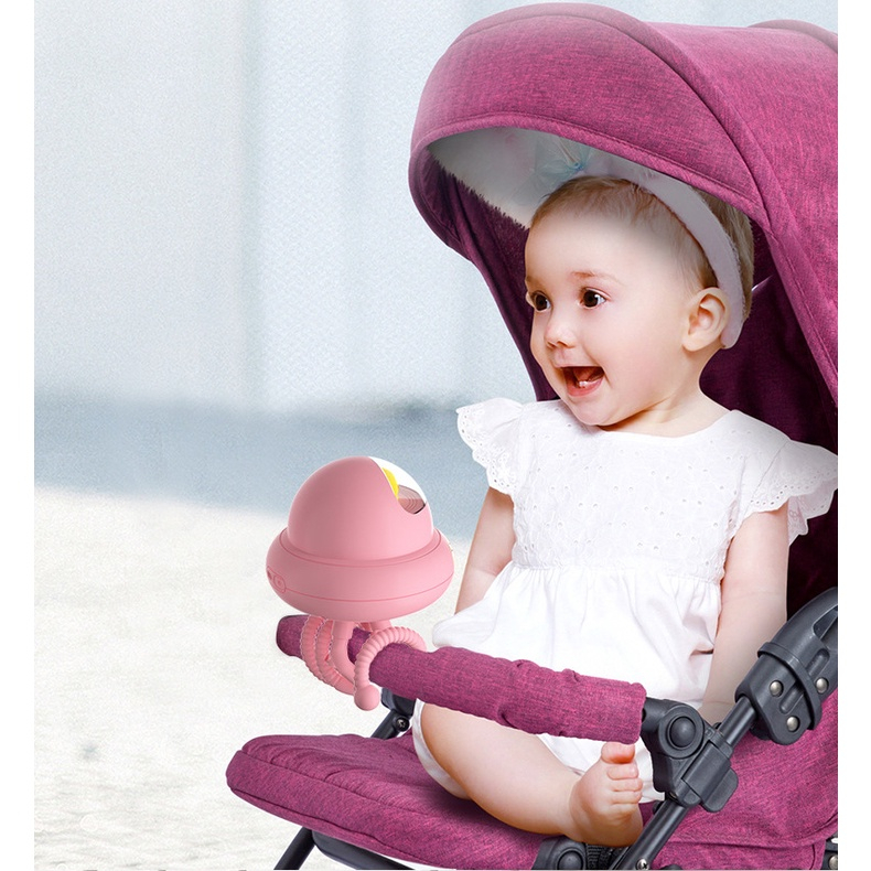 Quạt mini di động không cánh hình bạch tuộc gắn xe đẩy em bé, Bảo hành 12 tháng