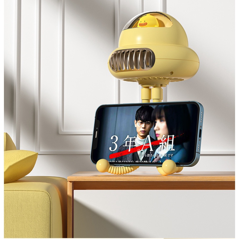 Quạt mini di động không cánh hình bạch tuộc gắn xe đẩy em bé, Bảo hành 12 tháng