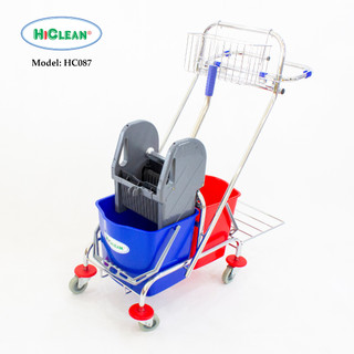 Xe đẩy vắt nước lau nhà hiclean hc087, 2 xô, tổng dung tích 34l