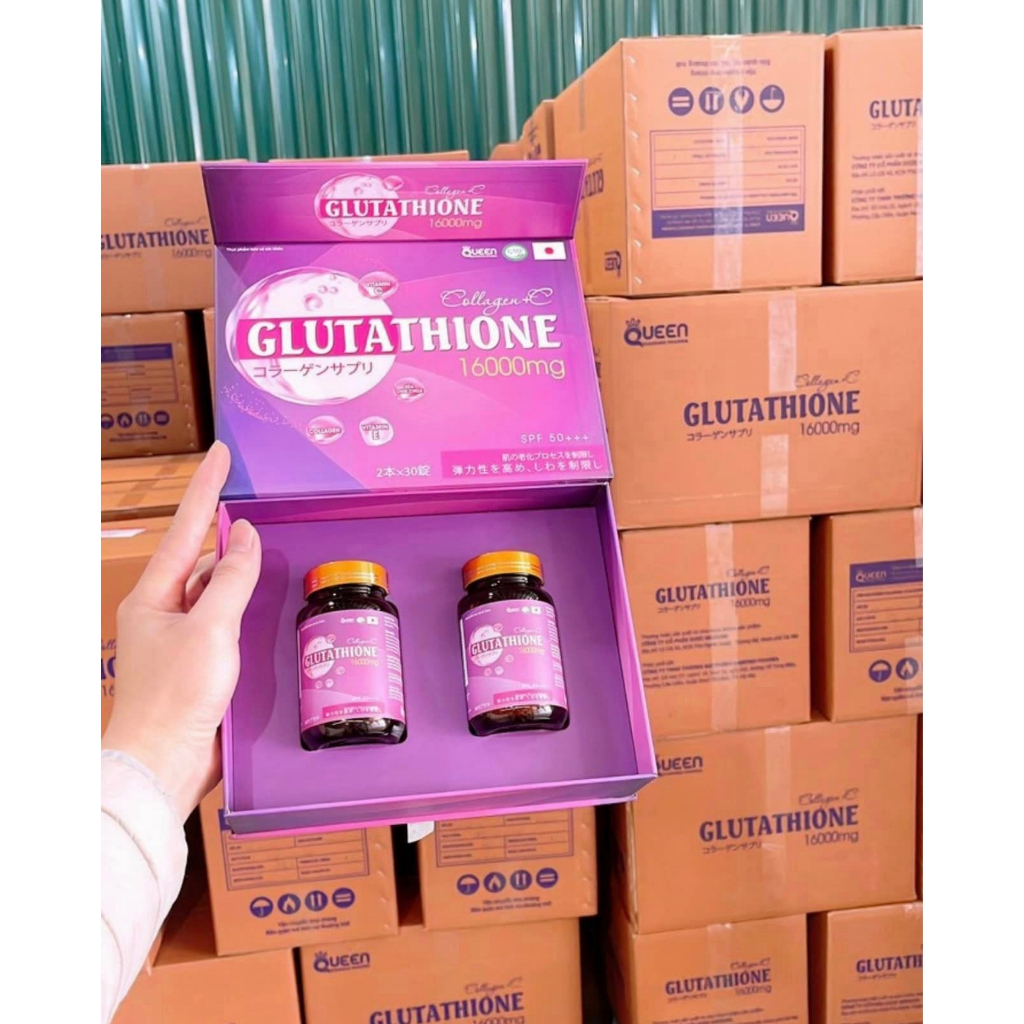 Viên uống trắng da Glutathione 16000mg collagen + C giúp giảm nám, mờ thâm, nâng tone, đều màu da hộp 60 viên | BigBuy360 - bigbuy360.vn