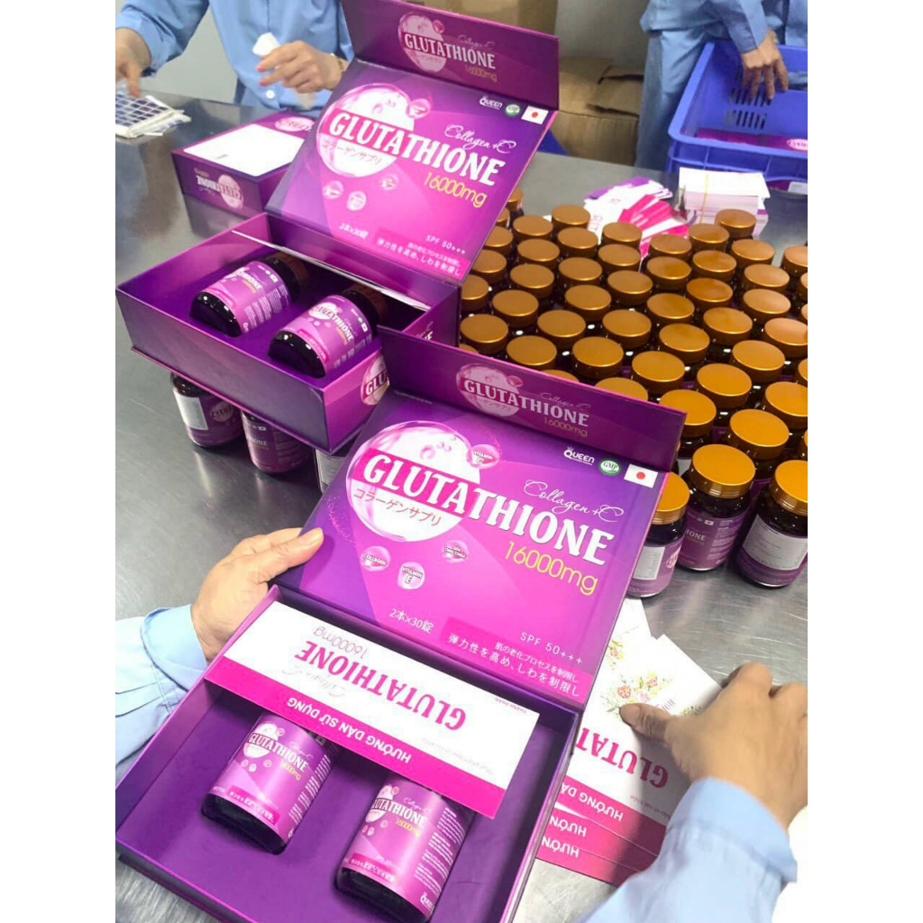 Viên uống trắng da Glutathione 16000mg collagen + C giúp giảm nám, mờ thâm, nâng tone, đều màu da hộp 60 viên | BigBuy360 - bigbuy360.vn
