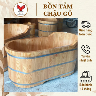Bồn tắm dài gỗ thông bo viền ⚡ GỖ CAO CẤP ⚡ Bồn tắm gỗ thông ovan cao cấp, bồn tắm spa thư giãn thiết kế sang trọng