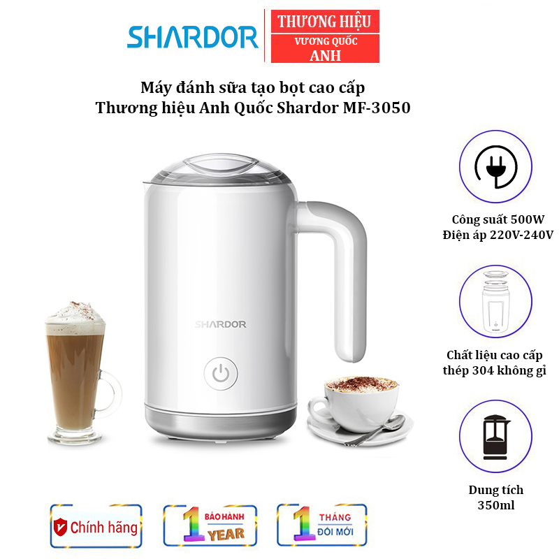 Máy đánh sữa, tạo bọt cà phê và hâm nóng đồ uống cao cấp Shardor MF-3050 - CHÍNH HÃNG BẢO HÀNH 12 THÁNG