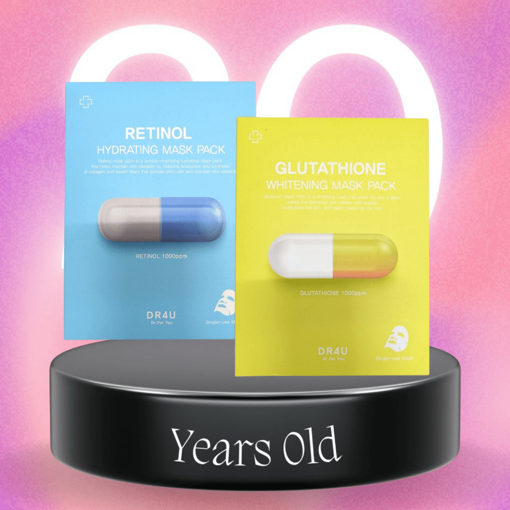 Mặt Nạ Dr4U Retinol & Glutathione Hydrating Mask Pack & Whitening Mask Pack - tách lẻ (1 miếng)