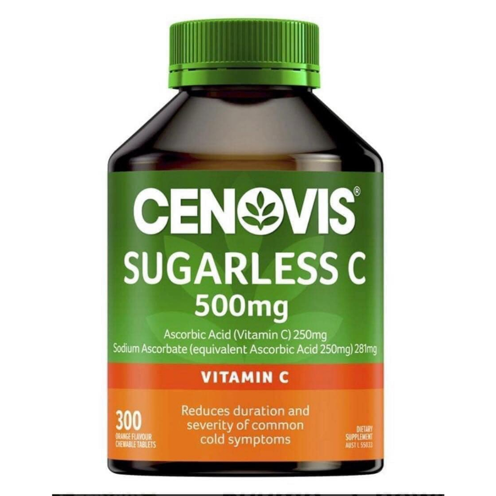Viên Nhai Bổ Sung Vitamin C Không Đường Cenovis Sugarless Vitamin C 500mg Hộp 100 Viên/300 Viên