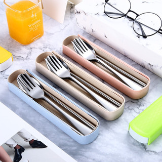 Bộ Muỗng Đũa Nĩa Thìa Inox Cho Dân Văn Phòng, Sinh Viên, Đi Picnic Dã Ngoại ( Có Hộp) 88085 siêu rẻ 88