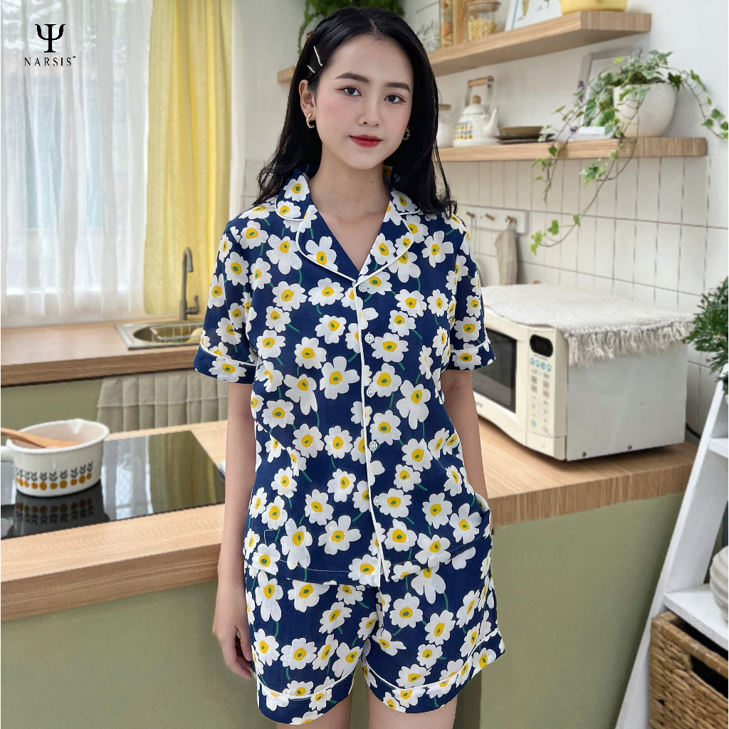 Bộ Pijama nữ cao cấp NARSIS, Set Pijama 3 màu họa tiết dễ thương dành cho nàng M2300204