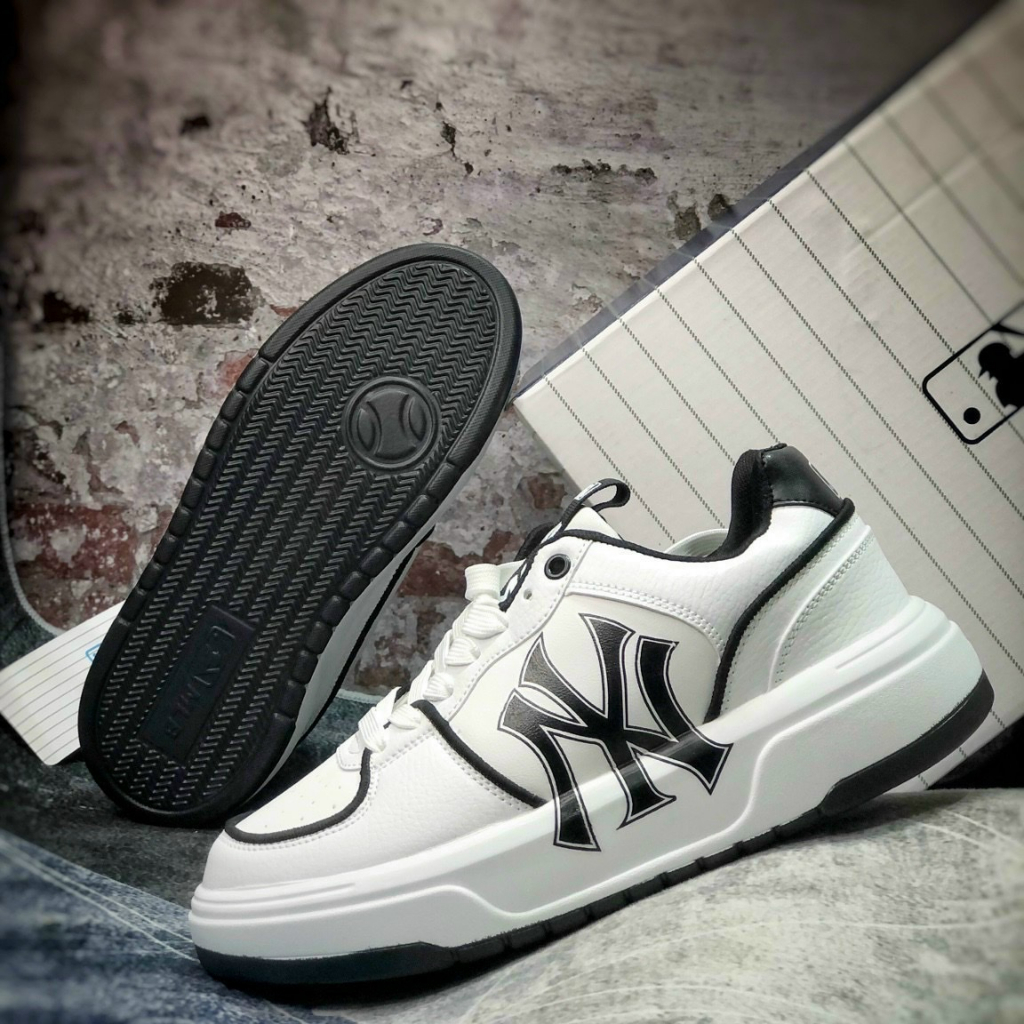 Giày Sneaker MLB Chunky, Giày Thể Thao MLB Trắng Phối Đen Siêu Đẹp Full Box Bill Tặng Tất