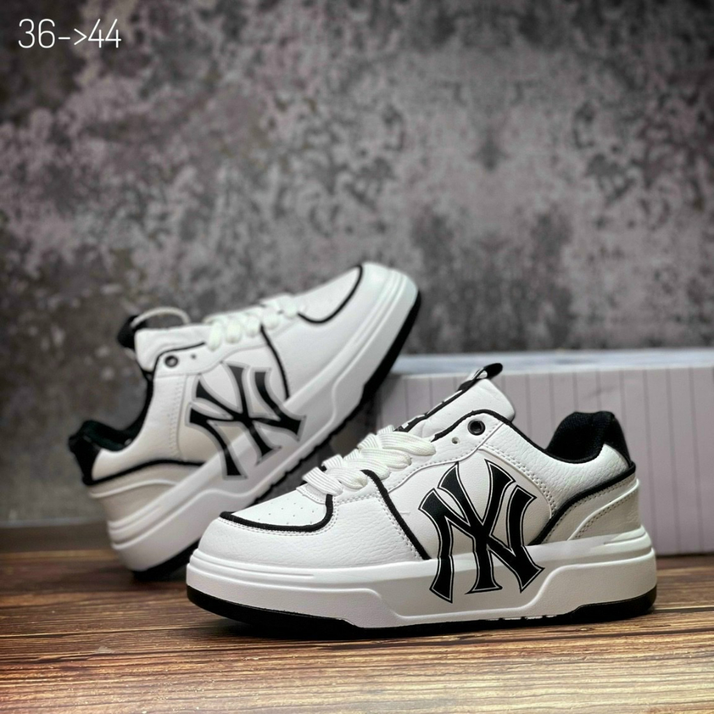 Giày Sneaker MLB Chunky, Giày Thể Thao MLB Trắng Phối Đen Siêu Đẹp Full Box Bill Tặng Tất
