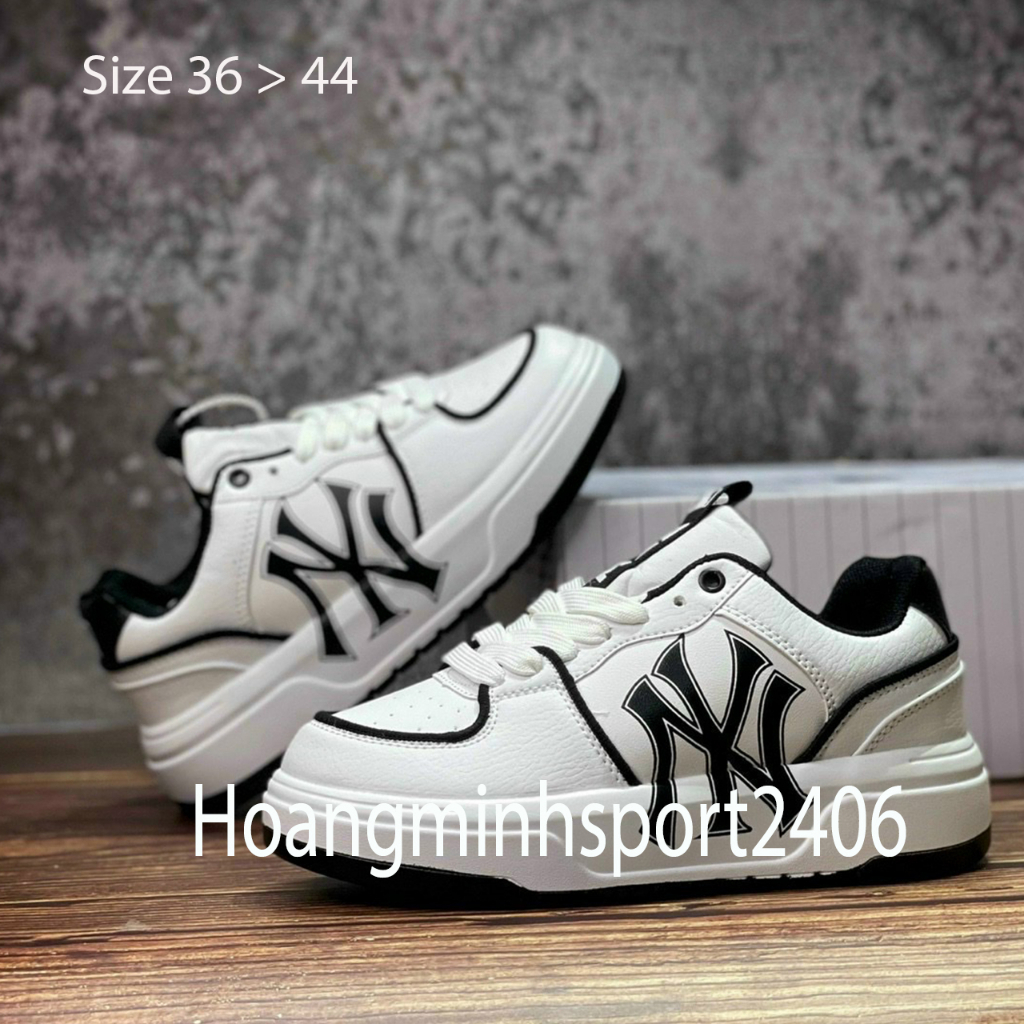 Giày Sneaker MLB Chunky, Giày Thể Thao MLB Trắng Phối Đen Siêu Đẹp Full Box Bill Tặng Tất