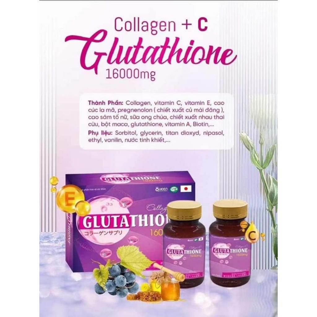 Glutathione 16000mg, Viên uống glutathione Collagen trắng da, nâng tone, giảm nám, thâm, sạm da, trắng da | BigBuy360 - bigbuy360.vn