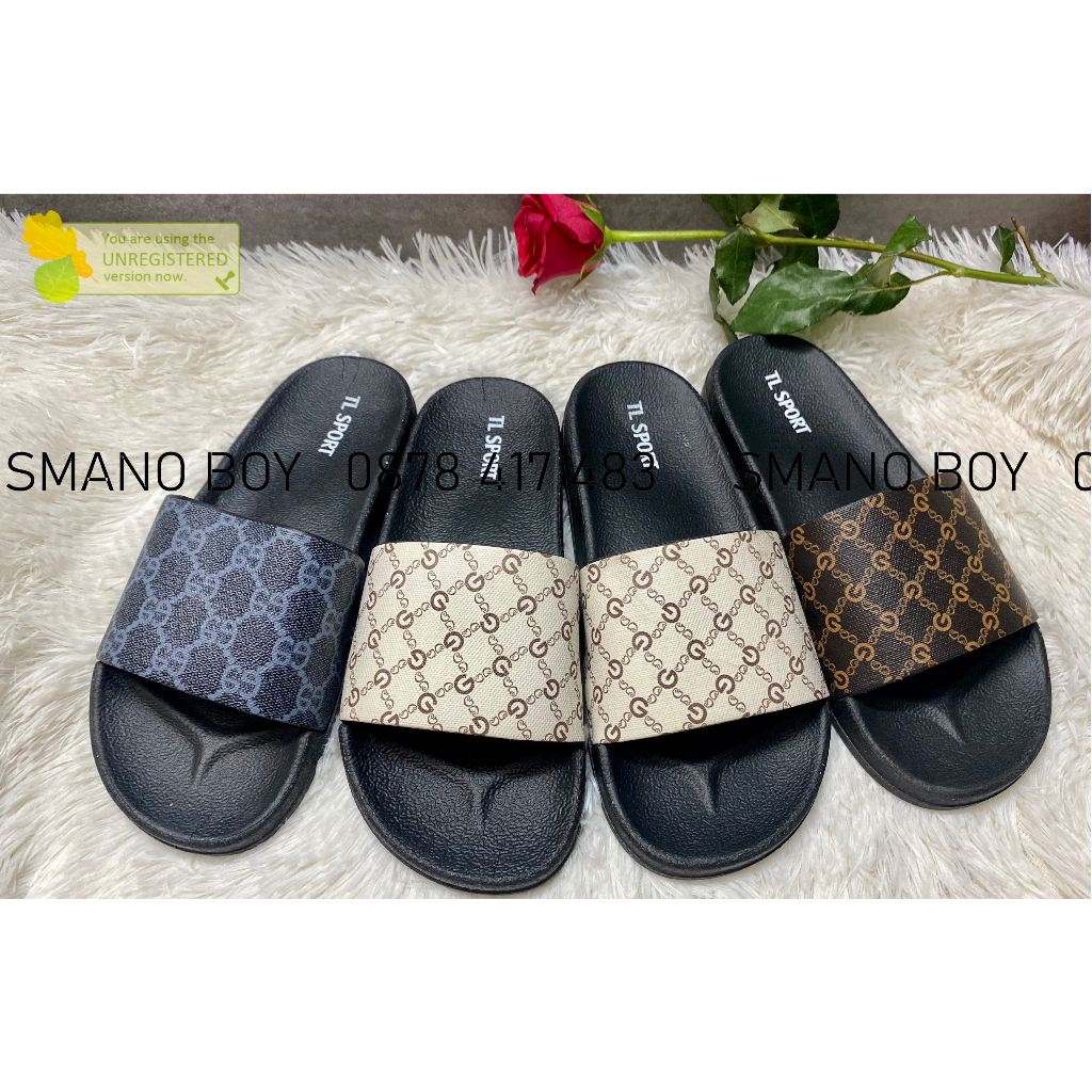 Dép nam nữ unisex quai ngang Gucci gía rẻ SMANO BOY hỏa tốc