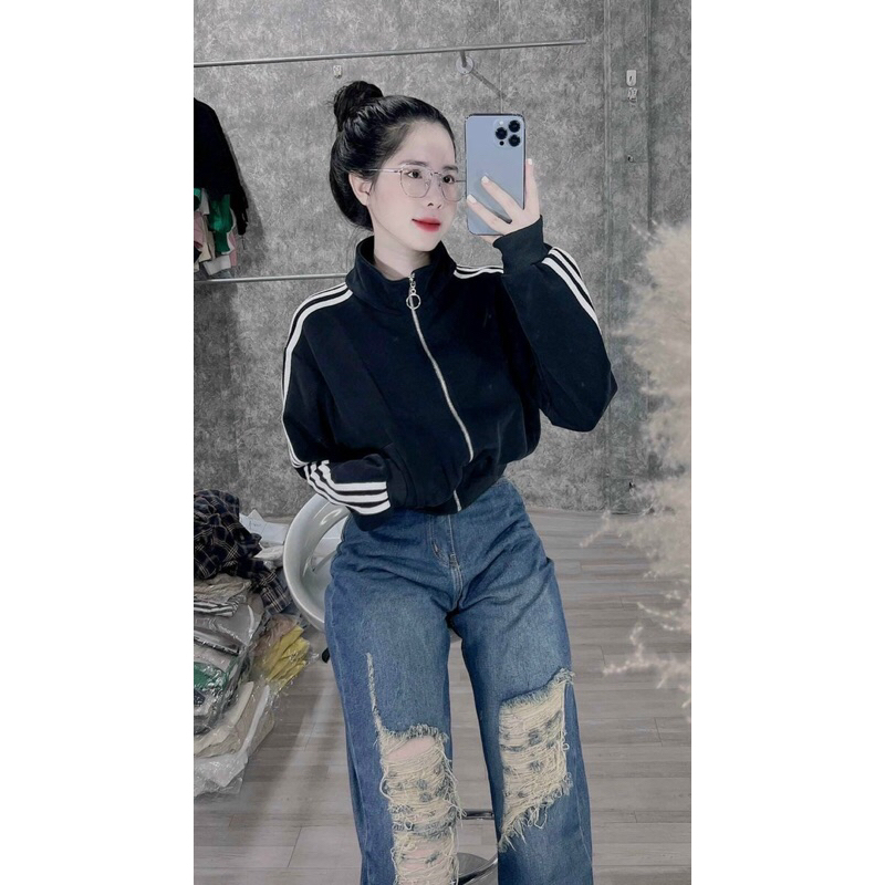 ÁO KHOÁC NỈ CROPTOP