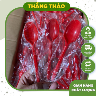 Set 200 chiếc muỗng nhựa bọc màng dùng 1 lần dài 15 cm và 20 cm