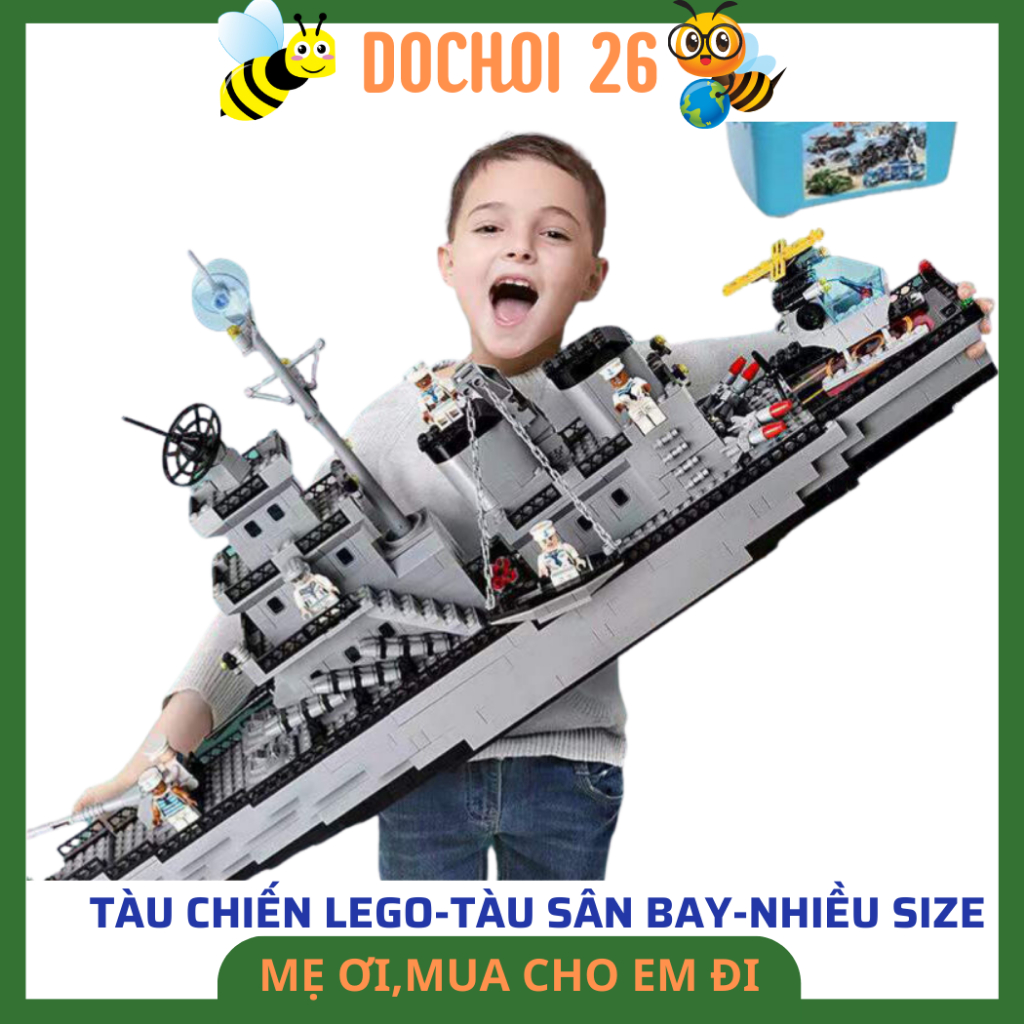 Mô hình lego tàu chiến,Đồ chơi lắp ráp Lego tàu sân bay,Đồ chơi Cho bé Cao Cấp