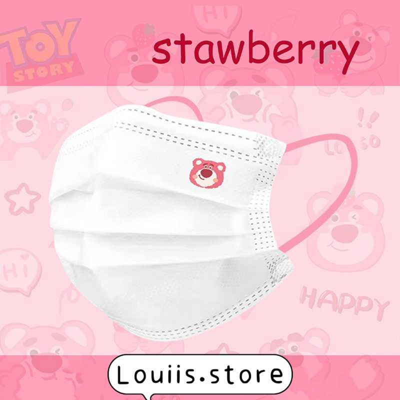 Khẩu trang y tế dễ thương, hoạ tiết hoạt hình gấu người lớn Louiis.store