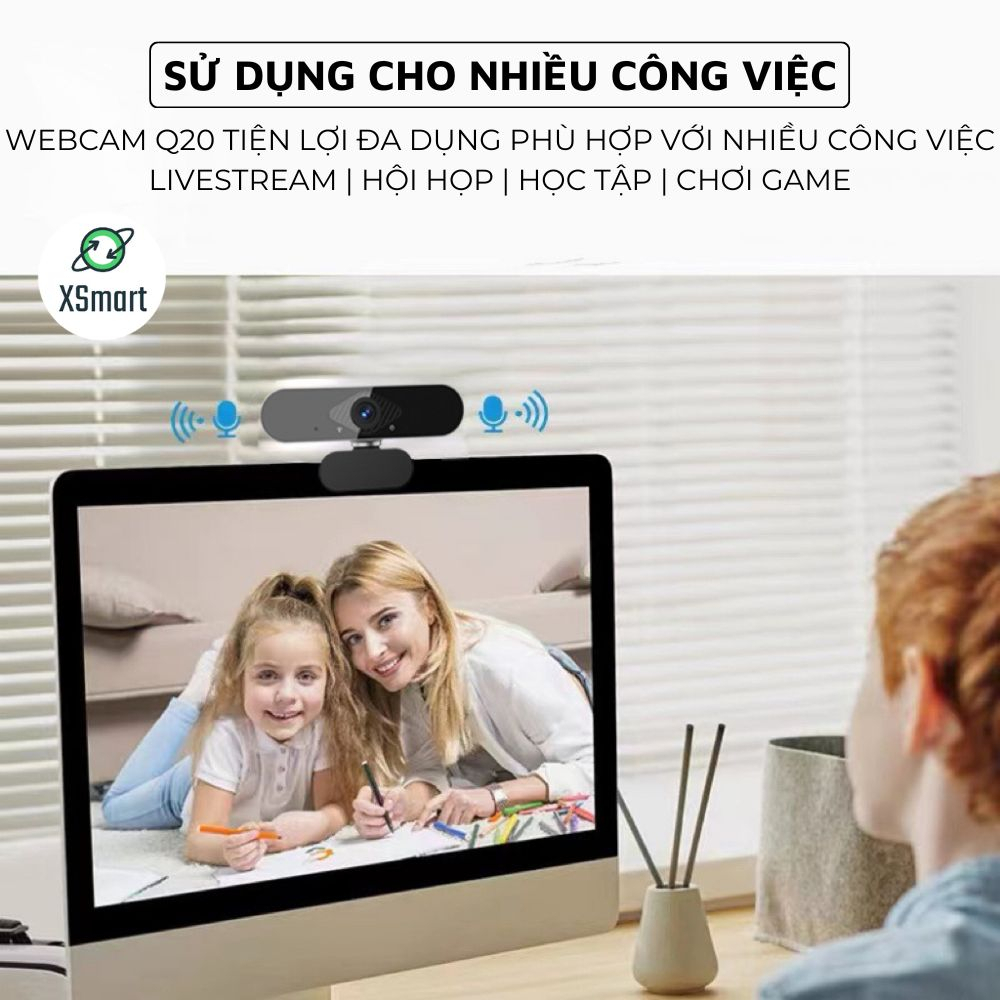 Webcam máy tính laptop cao cấp Q20 PRO 2K Camera Siêu Nét có mic hỗ trợ học online, livestream | BigBuy360 - bigbuy360.vn