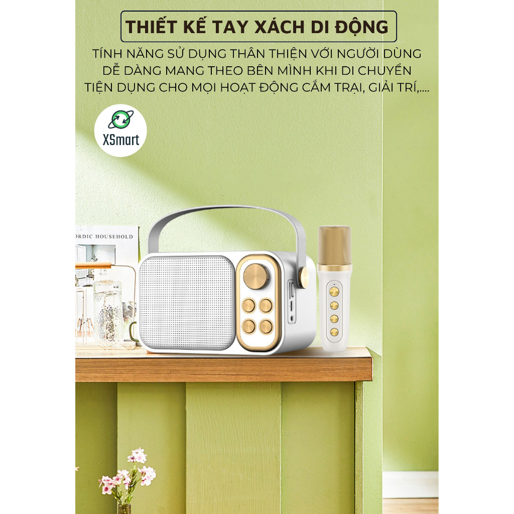 Loa Bluetooth Hát Karaoke Âm Thanh Siêu Hay YS-106BT Chỉnh Giọng Hát Pro