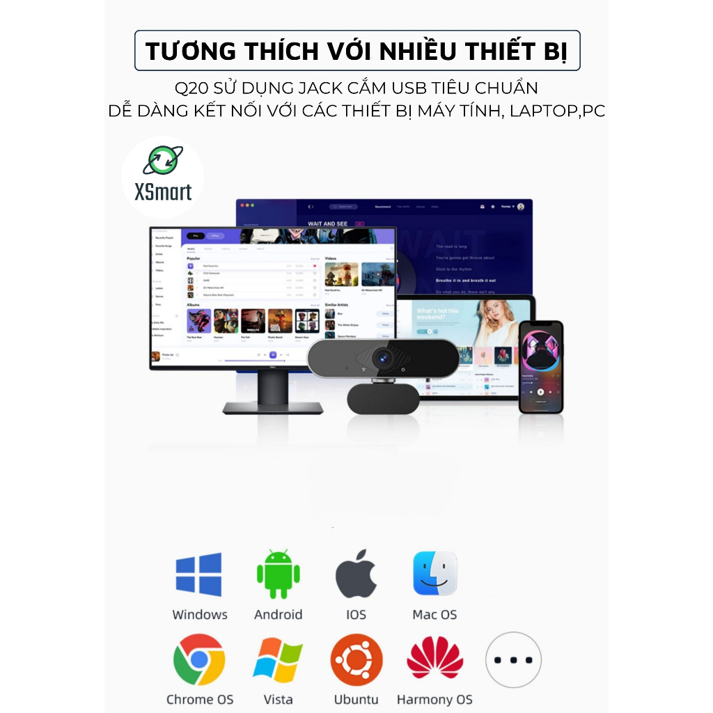 Webcam máy tính laptop cao cấp Q20 PRO 2K Camera Siêu Nét có mic hỗ trợ học online, livestream | BigBuy360 - bigbuy360.vn