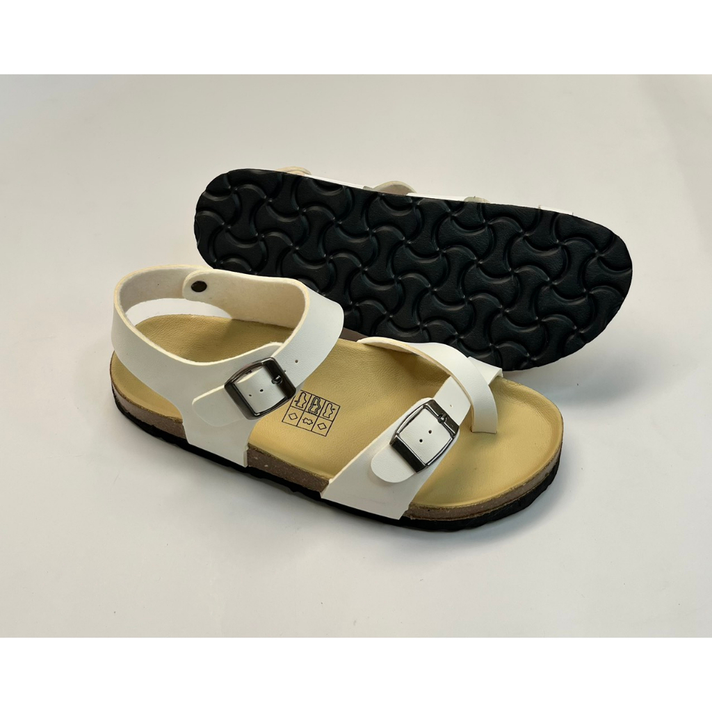 Dép Birken đế trấu sandal xỏ ngón Unisex-Màu Trắng