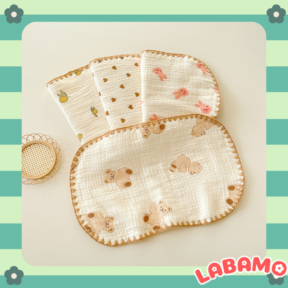 Gối sơ sinh cho bé 10 lớp vải muslin cao cấp chống mỏi cổ bé vải mềm an toàn cho bé