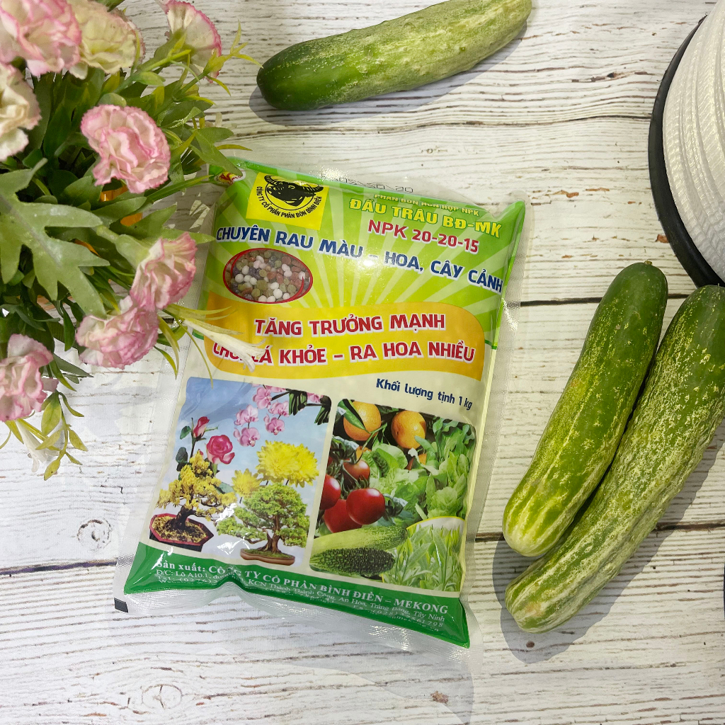 Phân bón đầu trâu BĐ-MK NPK 20-20-15 dùng cho rau màu, hoa, cây cảnh 1kg - T62