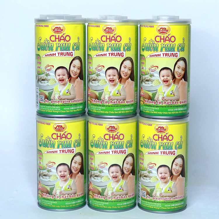 Cháo Sườn Rau Củ Minh Trung lốc 6 lon - CHAOSUONRAUCU 6
