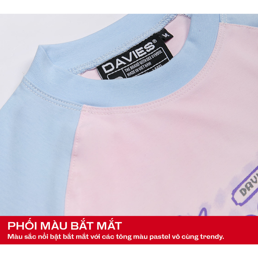 Áo baby tee hồng nữ tay ngắn Star local brand Davies | D31-T10