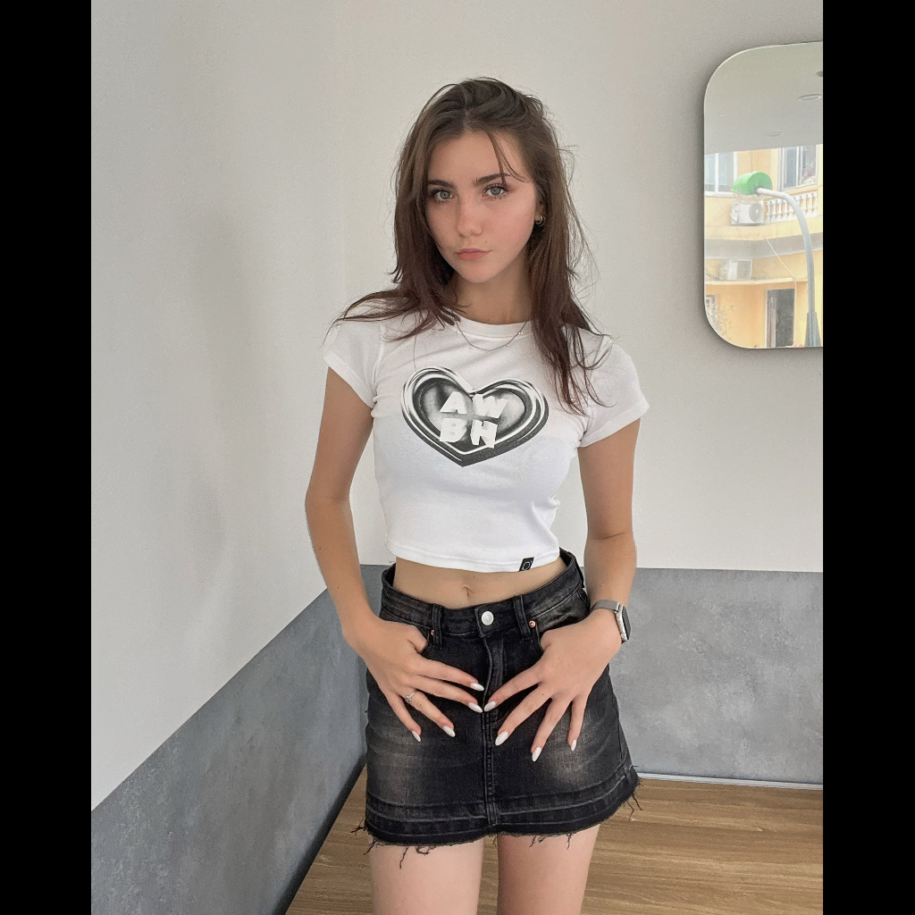 Chân Váy Jeans PRADIES Drop-Hem Skirt
