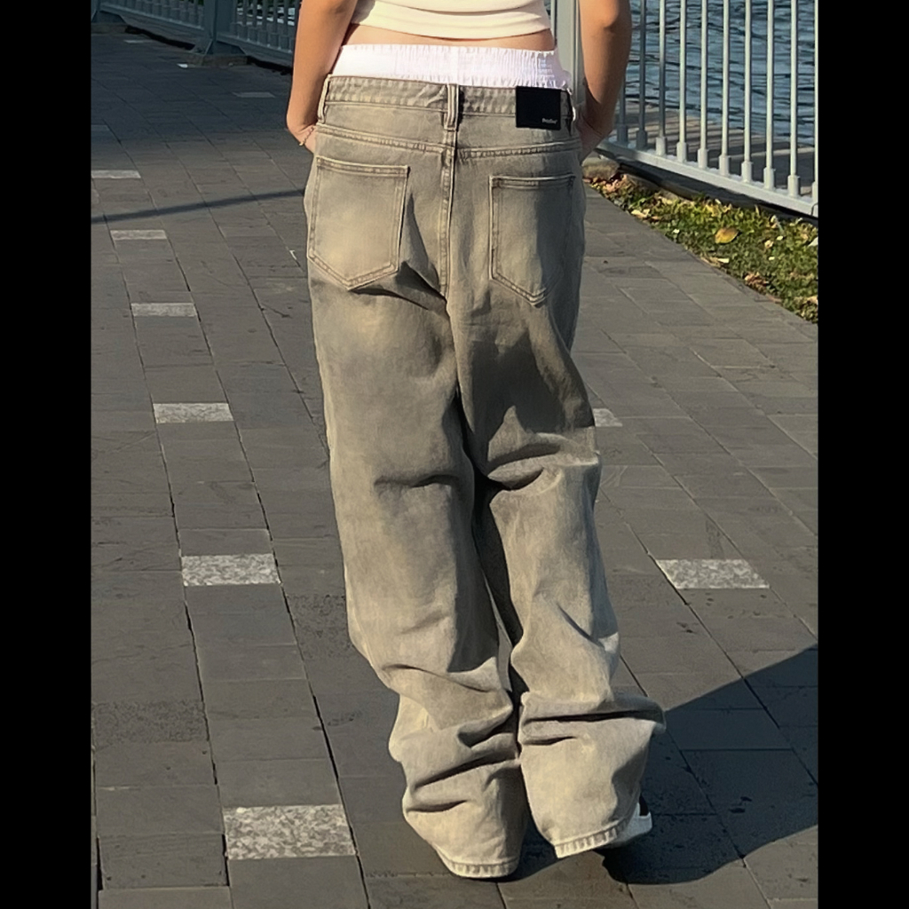 Quần Jeans Nữ Ống Rộng PRADIES Vintage