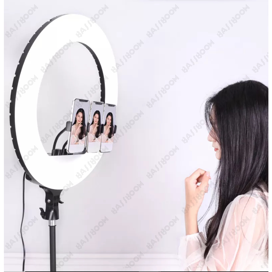 Bộ Đèn Livestream RL21 Size 54cm + Chân Đèn + Kẹp Điện Thoại - Cực Chắc Chắn- Hỗ trợ Makeup Quay TikTok