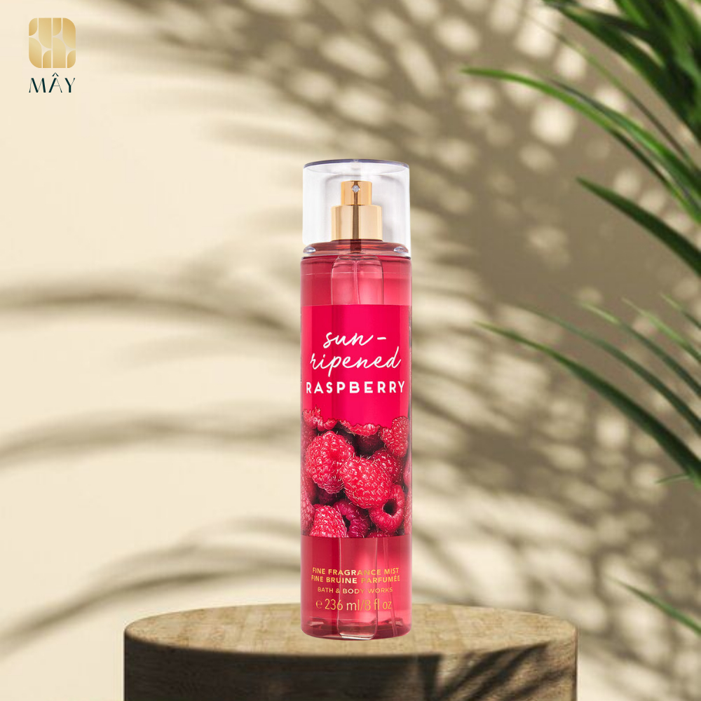 Body mist SUN - RIPENED RASPBERRY - Xịt khử mùi toàn thân mùi Body Mist Bath And Body Works Mỹ 236ml