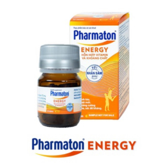Pharmaton Energy (30 viên) Hỗn hợp vitamin, khoáng chất với nhân sâm giúp tỉnh táo, giảm mệt mỏi,tăng cường sức khỏe