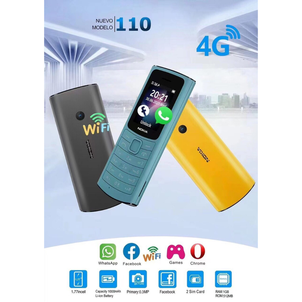 Điện thoại Nokia 110 4G 2 sim. Máy mới 100% Fullbox BH 03 tháng BH 03 tháng