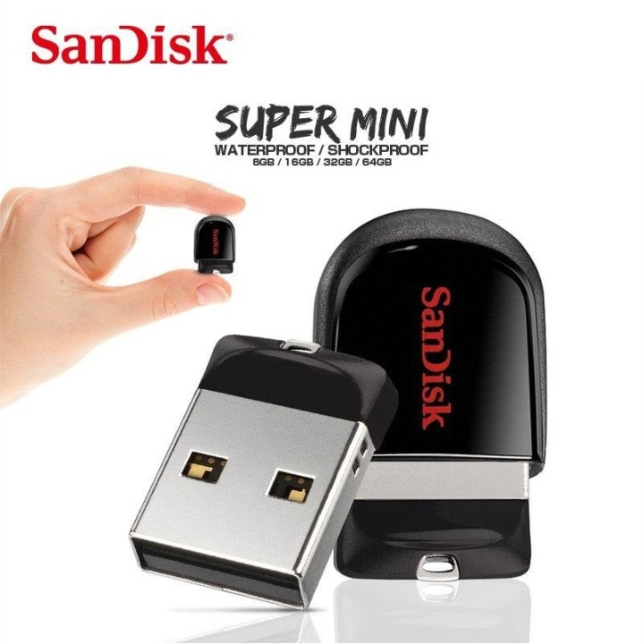 USB Mini Sandisk CZ33 Cruzer Fit 64Gb-32Gb-16Gb-8Gb-4Gb- Nhỏ gọn, tốc độ nhanh chóng - Bảo hành 5 Năm