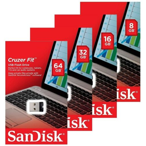 USB Mini Sandisk CZ33 Cruzer Fit 64Gb-32Gb-16Gb-8Gb-4Gb- Nhỏ gọn, tốc độ nhanh chóng - Bảo hành 5 Năm