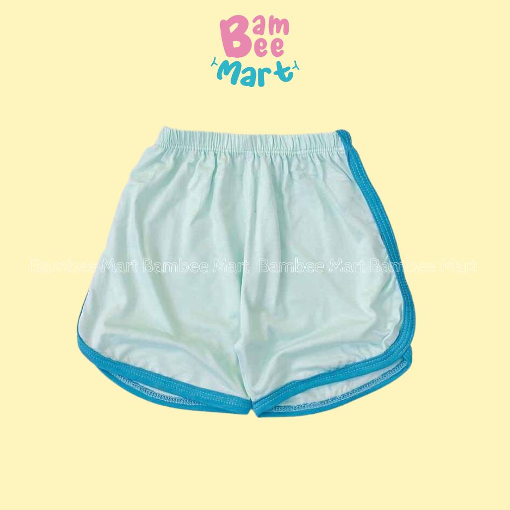 Quần đùi cộc chất thun lạnh màu trơn bo viền cho bé trai, bé gái QC05