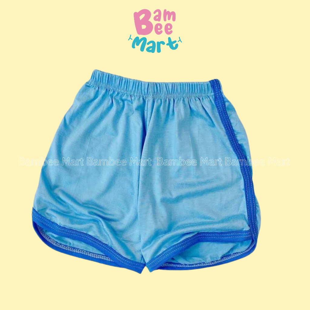 Quần đùi cộc chất thun lạnh màu trơn bo viền cho bé trai, bé gái QC05