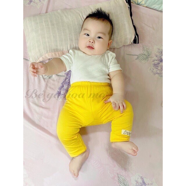 Quần dài thun lạnh màu trơn mông thú cho bé trai bé gái QD4