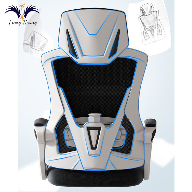 Ghế Công Thái Học, CTH-02 Bảo Vệ Cột Sống - Có Tựa Đầu - Tựa Lưng Lưới - Gác Chân | BigBuy360 - bigbuy360.vn