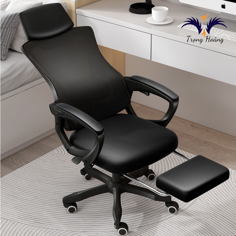 Ghế Công Thái Học, CTH-02 Bảo Vệ Cột Sống - Có Tựa Đầu - Tựa Lưng Lưới - Gác Chân | BigBuy360 - bigbuy360.vn