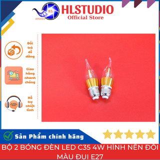 Bộ 2 bóng đèn led c35 4w hình nến đổi màu đui e27 hl lighting