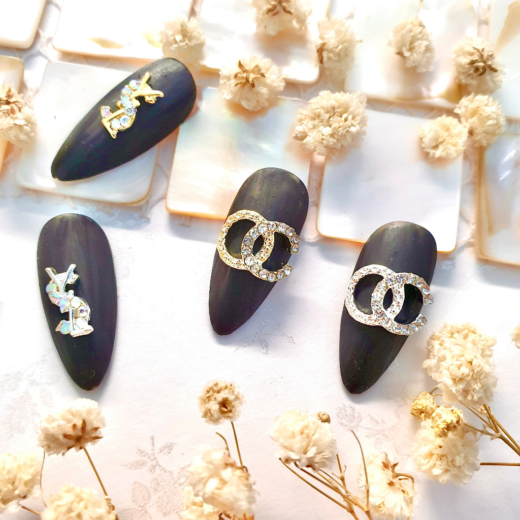 Charm logo thương hiệu cao cấp charm nail charm đá gắn móng đính móng trang trí móng tay  ANGELA