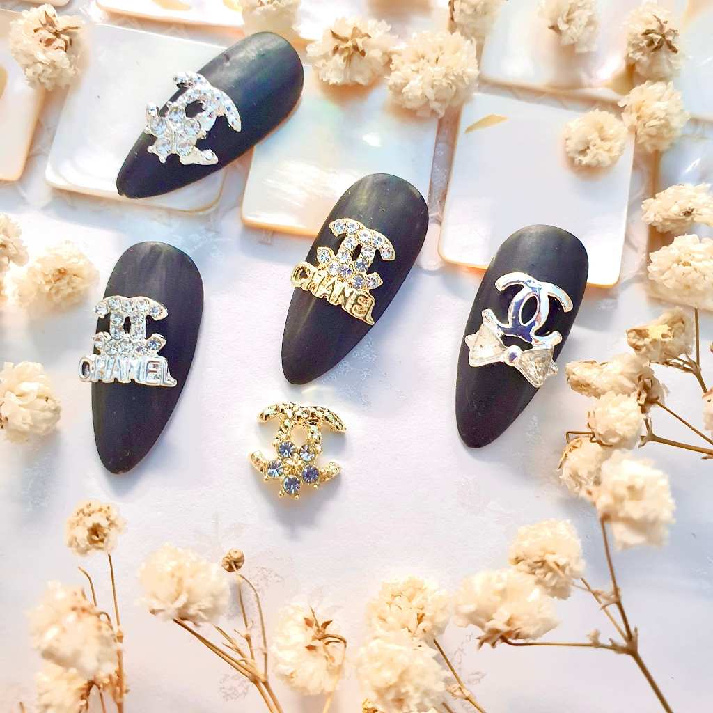 Charm logo thương hiệu cao cấp charm nail charm đá gắn móng đính móng trang trí móng tay  ANGELA